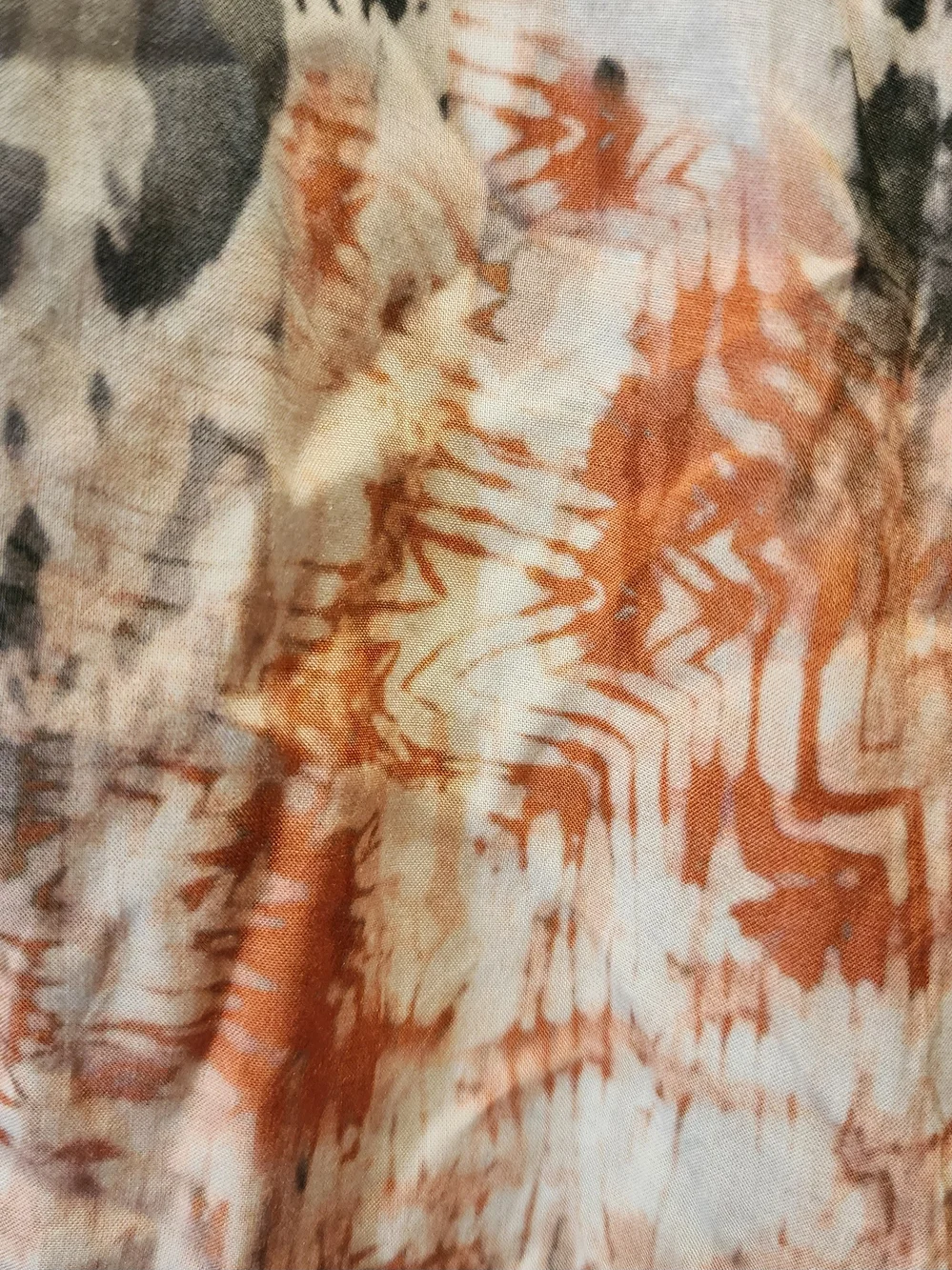 Tolani Evereve Sheer Open-Front Kimono in Rust, Black & Cream